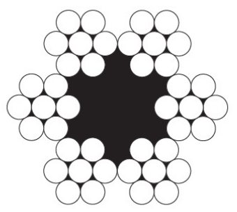6×7+PPC 钢丝绳截面结构图
