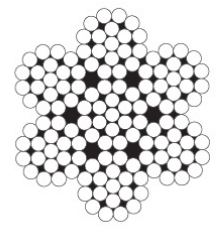 7×19 Galvanized steel wire rope cross-section diagram